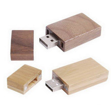 Lecteur Flash USB en forme de rouleau en bois rouge carré (EW005)